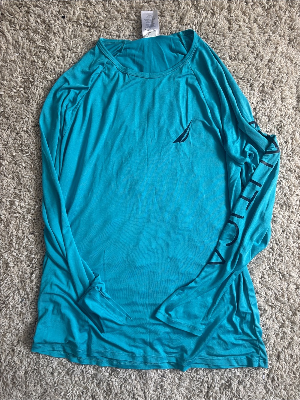 * Nautica | Mens Bright Teal Long Sleeve Performance Tee 🩶